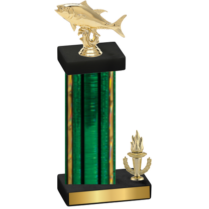 Accented Single Green Glacier Victory Fishing Trophy