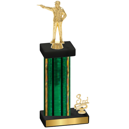 Accented Single Green Glacier Third Place Shooter Trophy