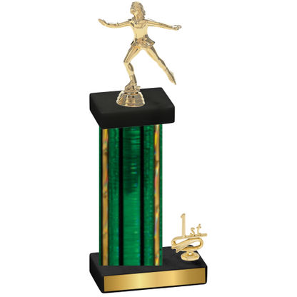 Accented Single Green Glacier First Place Skater Trophy