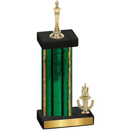 Accented Single Green Glacier Victory Chess Trophy