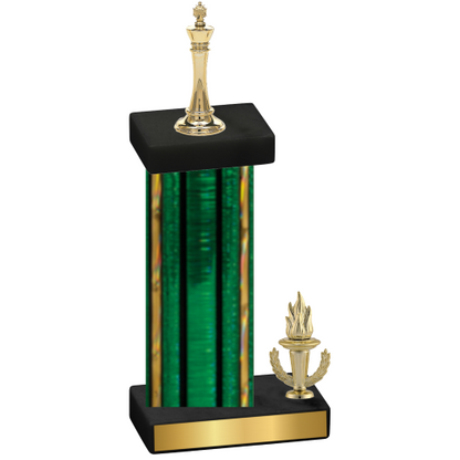 Accented Single Green Glacier Victory Chess Trophy