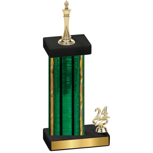 Accented Single Green Glacier Year Chess Trophy