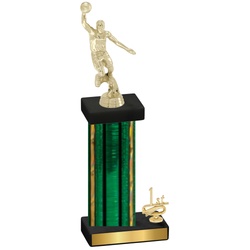 Accented Single Green Glacier First Place Basketball Trophy