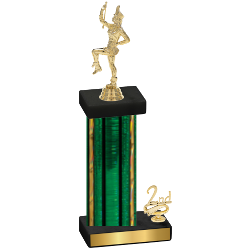 Accented Single Green Glacier Second Place Majorette Trophy