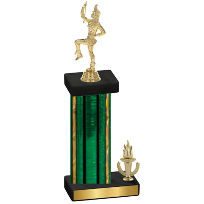 Accented Single Green Glacier Victory Majorette Trophy