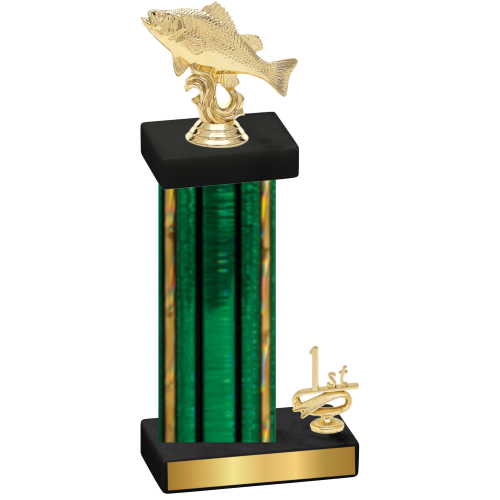 Accented Single Green Glacier First Place Fishing Trophy