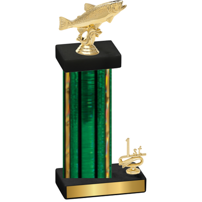 Accented Single Green Glacier First Place Fishing Trophy