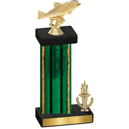 Accented Single Green Glacier Victory Fishing Trophy