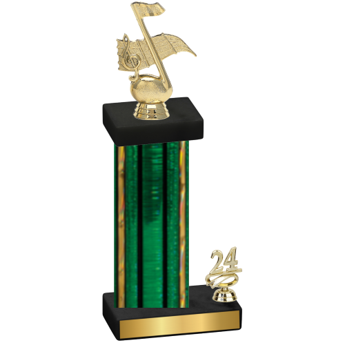 Accented Single Green Glacier Year Music Trophy