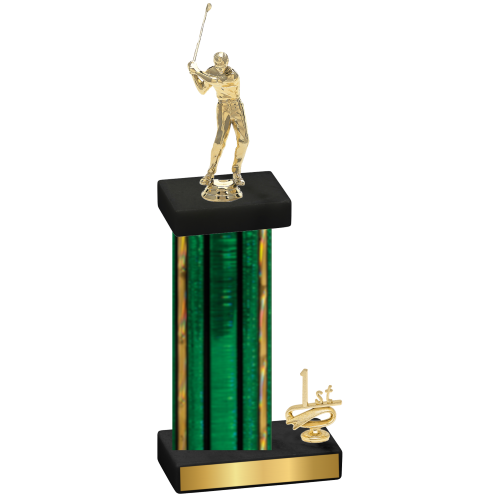 Accented Single Green Glacier First Place Golf Trophy