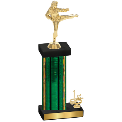 Accented Single Green Glacier First Place Karate Trophy