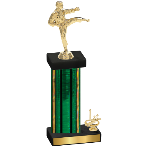 Accented Single Green Glacier First Place Karate Trophy