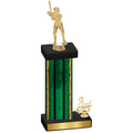 Accented Single Green Glacier Third Place Baseball Trophy