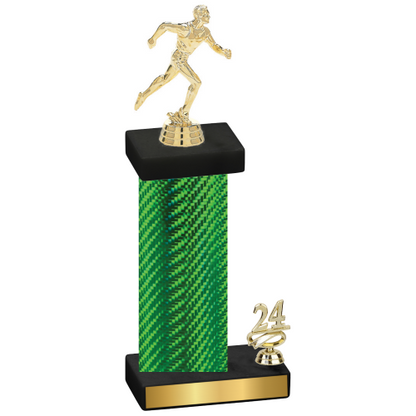 Accented Single Green Carbon Fiber Year Running Trophy