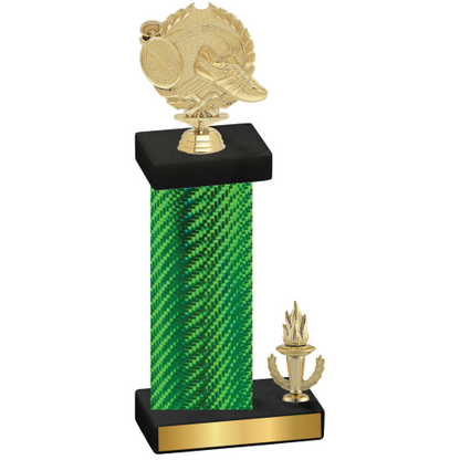 Accented Single Green Carbon Fiber Victory Running Trophy