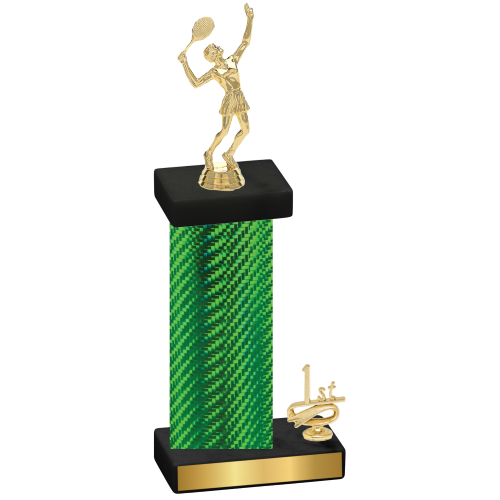 Accented Single Green Carbon Fiber First Place Tennis Trophy