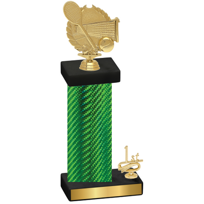 Accented Single Green Carbon Fiber First Place Tennis Trophy