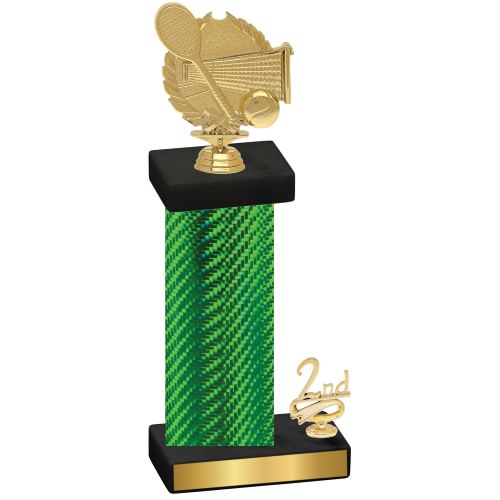 Accented Single Green Carbon Fiber Second Place Tennis Trophy