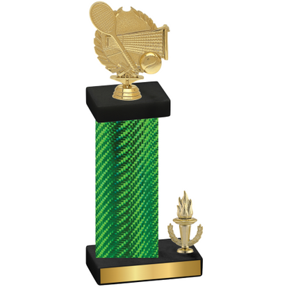 Accented Single Green Carbon Fiber Victory Tennis Trophy