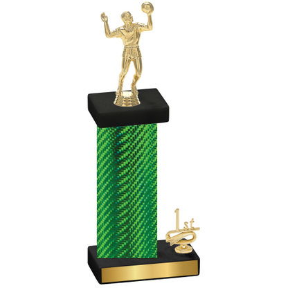 Accented Single Green Carbon Fiber First Place Volleyball Trophy