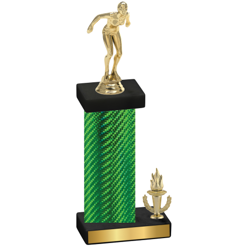 Accented Single Green Carbon Fiber Victory Tennis Trophy