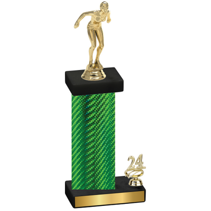 Accented Single Green Carbon Fiber Year Tennis Trophy