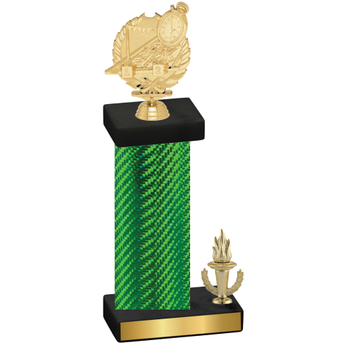 Accented Single Green Carbon Fiber Victory Swimming Trophy