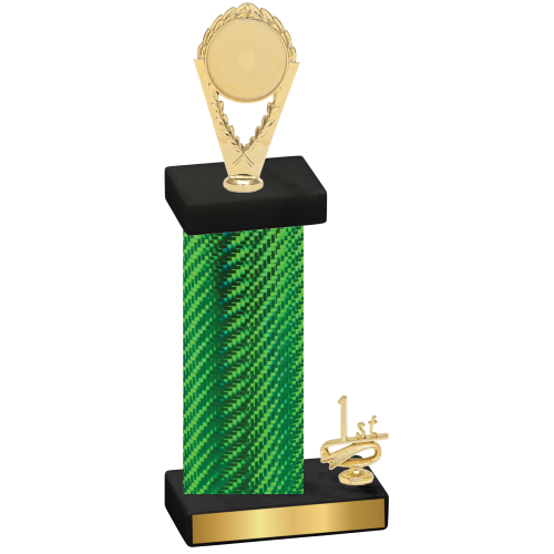 Accented Single Green Carbon Fiber First Place Insert Trophy