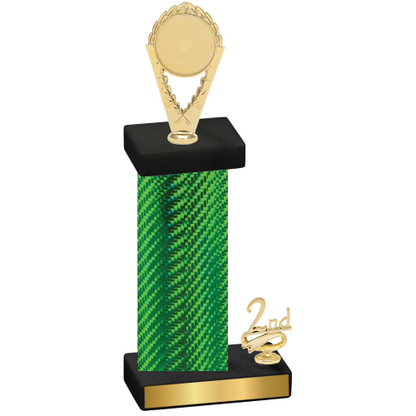 Accented Single Green Carbon Fiber Second Place Insert Trophy