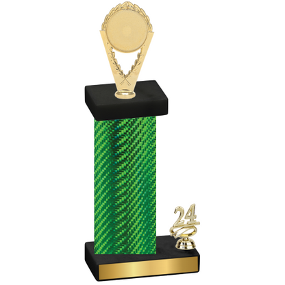 Accented Single Green Carbon Fiber Year Insert Trophy