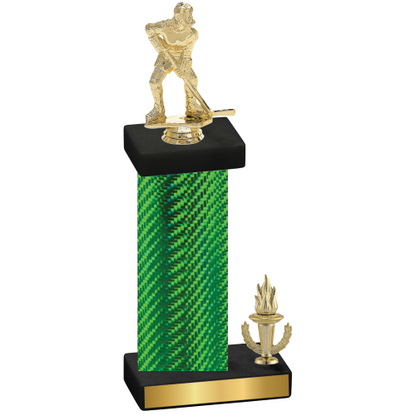 Accented Single Green Carbon Fiber Victory Hockey Trophy