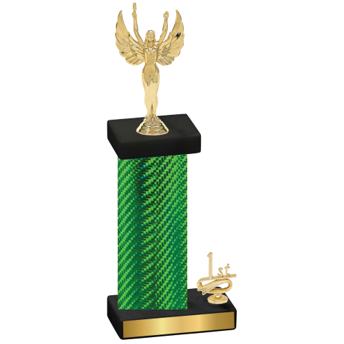 Accented Single Green Carbon Fiber First Place Victory Trophy