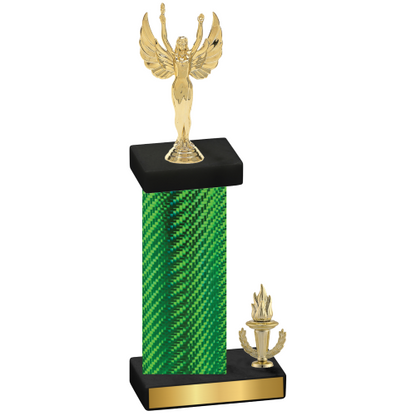 Accented Single Green Carbon Fiber Victory Victory Trophy