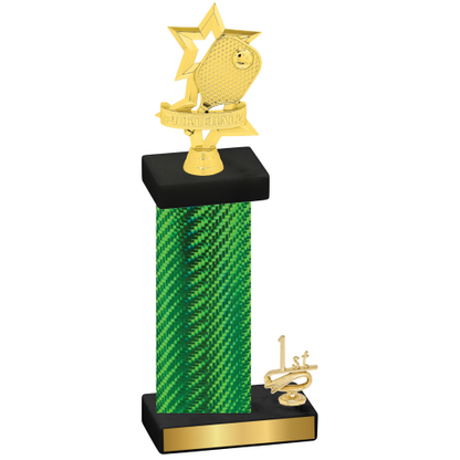 Accented Single Green Carbon Fiber First Place Pickleball Trophy