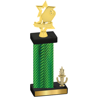 Accented Single Green Carbon Fiber Victory Pickleball Trophy