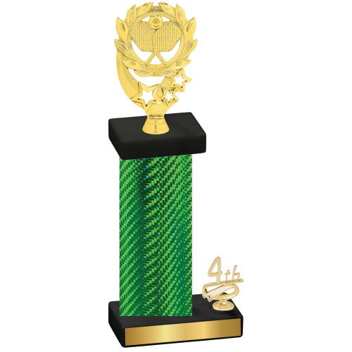 Accented Single Green Carbon Fiber Fourth Place Pickleball Trophy