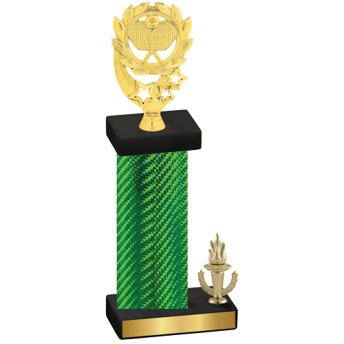 Accented Single Green Carbon Fiber Victory Pickleball Trophy