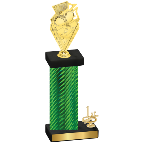 Accented Single Green Carbon Fiber First Place Pickleball Trophy