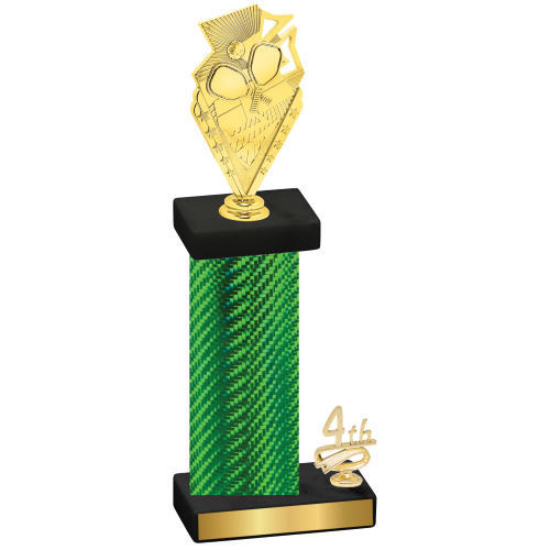 Accented Single Green Carbon Fiber Fourth Place Pickleball Trophy