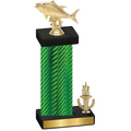 Accented Single Green Carbon Fiber Victory Fishing Trophy