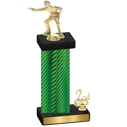 Accented Single Green Carbon Fiber Second Place Shooter Trophy