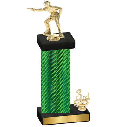 Accented Single Green Carbon Fiber Third Place Shooter Trophy