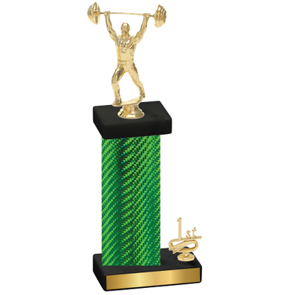 Accented Single Green Carbon Fiber First Place Weights Trophy