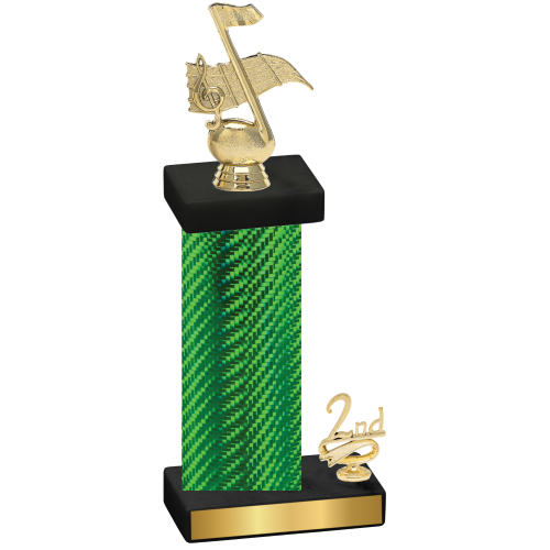Accented Single Green Carbon Fiber Second Place Music Trophy