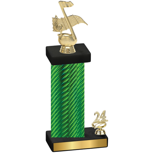 Accented Single Green Carbon Fiber Year Music Trophy