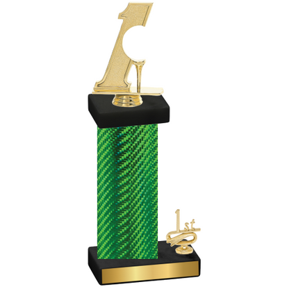 Accented Single Green Carbon Fiber First Place Golf Trophy