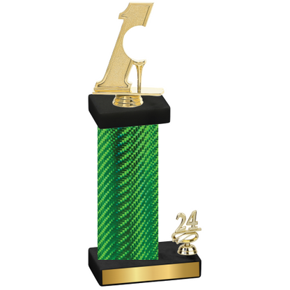 Accented Single Green Carbon Fiber Year Golf Trophy