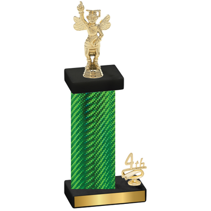 Accented Single Green Carbon Fiber Fourth Place Academics Trophy