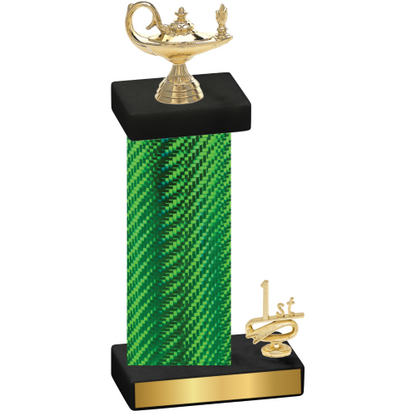 Accented Single Green Carbon Fiber First Place Academics Trophy