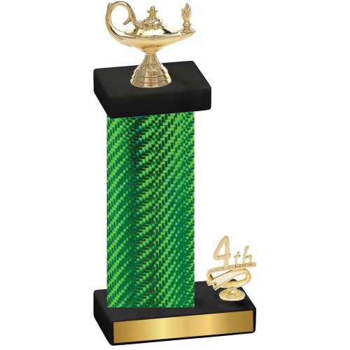 Accented Single Green Carbon Fiber Fourth Place Academics Trophy